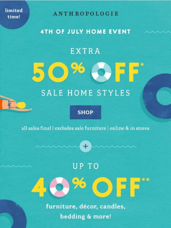 Up to 50% Off: The 4th of July Home Event is HERE!!​