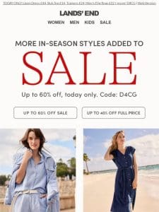 Up to 60% OFF more in-season Sale styles