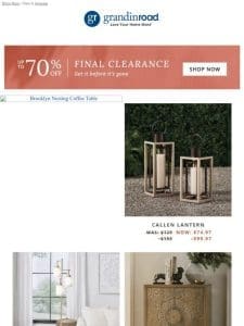 Up to 70% off Final Clearance