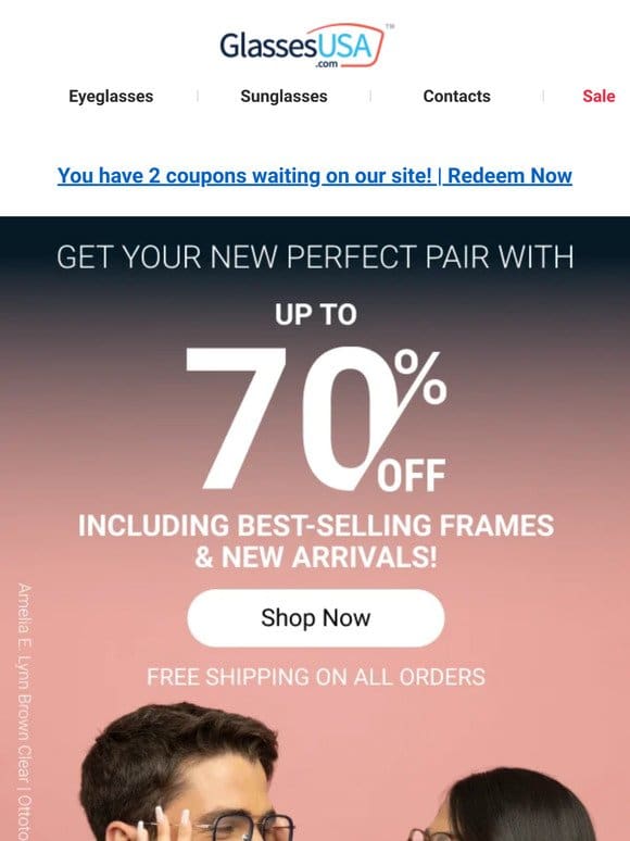 Up to 70% off your new perfect pair