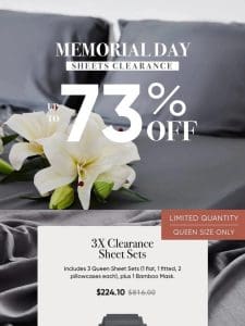 Up to 73% off Memorial Day Clearance (!!!)