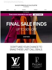 Up to 90% off Final Sale Items