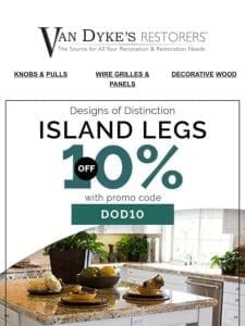 Updated Your Kitchen + Save 10% on Island Legs