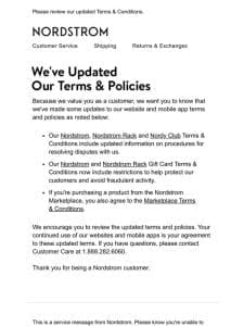 Updates to our terms and policies