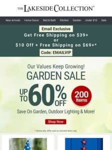 VIP Shipping Offer Inside | 2 Day Garden Sale