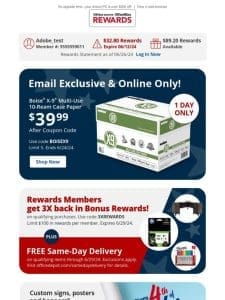 WOW! $39.99 for Boise® X-9® 10rm case paper， plus 3X rewards!