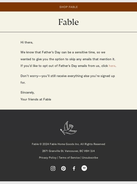Want to Skip Father’s Day Emails?