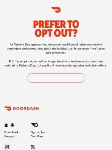 Want to opt out of Father’s Day reminders?