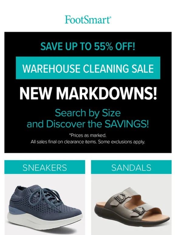 Warehouse Sale!   Save up to 55% Off