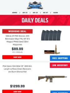 Weekend Deals on PMAG Bundles， Dagger Mags， PSA Stealth Lowers， & More!