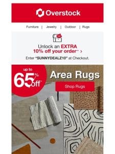 We’re Rolling Out up to 65% Off Rugs!