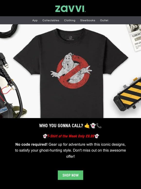 Who you gonna call?   £9.99 Vintage Logo T-Shirt!