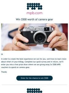 Win $500 worth of camera gear