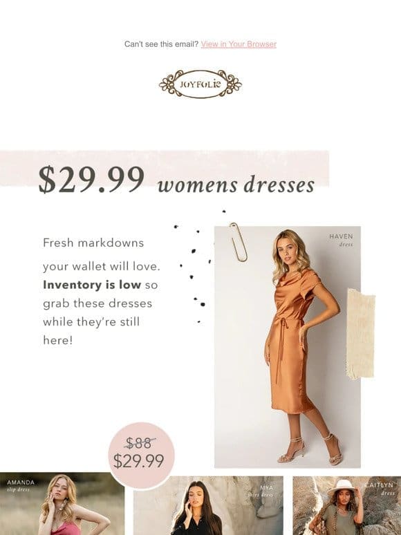 Womens dresses under $30- selling FAST ??