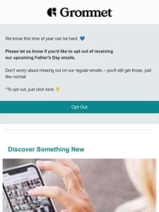 Would you like to opt out of Father’s Day emails?