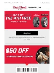 YOUR 4TH TIRE IS FREE