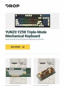 YUNZII YZ98 Triple-Mode Mechanical Keyboard， Drop + The Lord of the Rings? Rohan? Keyboard， Drop + The Lord of the Rings? Rohan?: Simbelmyn? Artisan Keycaps and more…