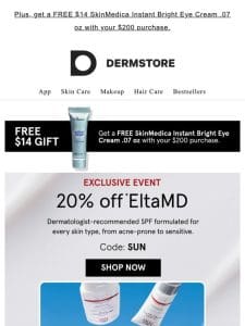 You don’t want to miss 20% off EltaMD’s sunscreen faves (the ones dermatologists actually use)