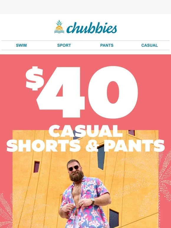 You give me $40， I’ll give you a pair of shorts or pants.