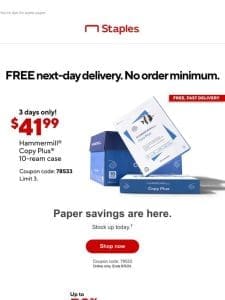 You just landed Hammermill Copy Plus paper 10-ream cases for only $41.99