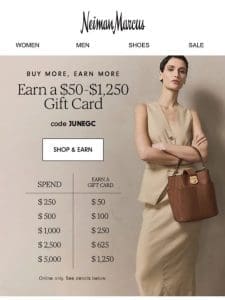 Your $50-$1，250 gift card is waiting…