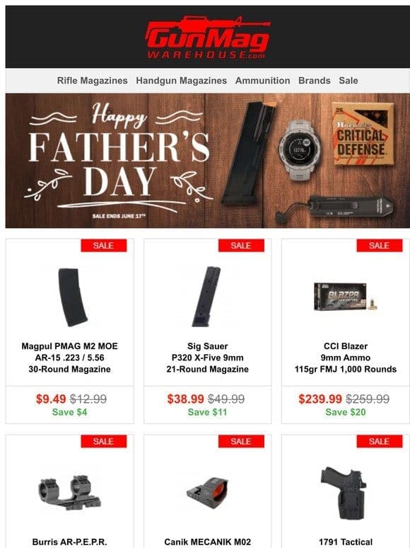 Your Father Deserves These Deals | Magpul PMAG Gen M2 AR-15 30rd Mag for $9.49