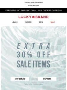 You’re In LUCK! Shop Extra 30% Off Sale Styles
