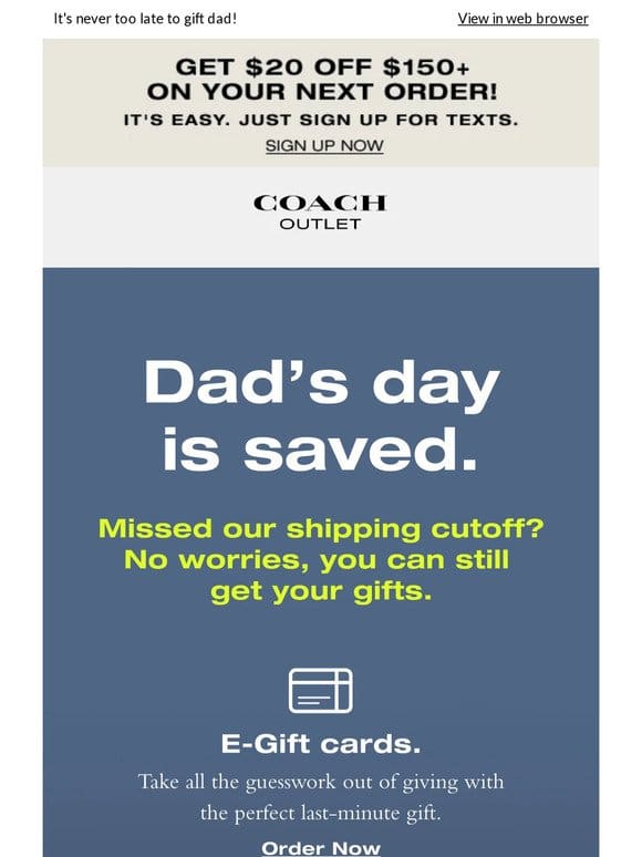 You’re Welcome To Shop Gifts For Dad In-Store