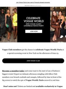 You’re invited: Celebrate Vogue World: Paris