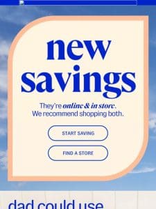 new SAVINGS are heeere!