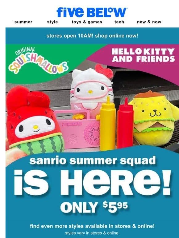 red hot sanrio squishmallows have splashed