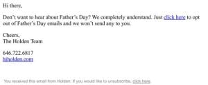 want to opt-out for Father’s Day?