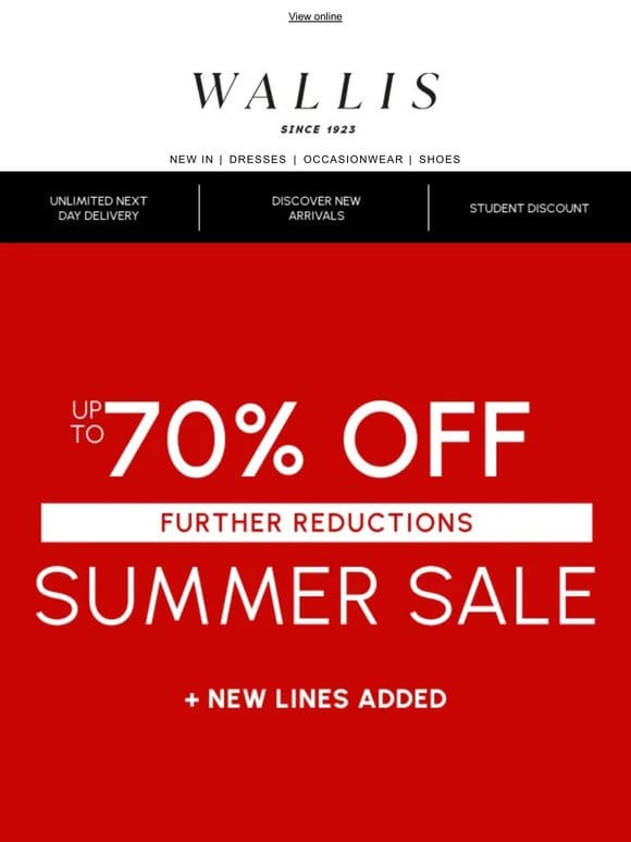 — Summer Sale FURTHER REDUCTIONS!