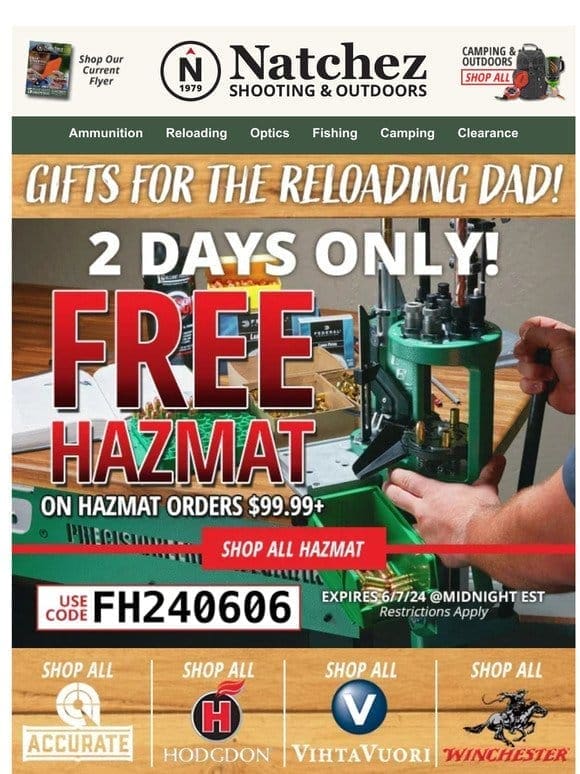 ⏰ 2 Days Only for Free Hazmat on Hazmat Orders $99.99+ ⏰