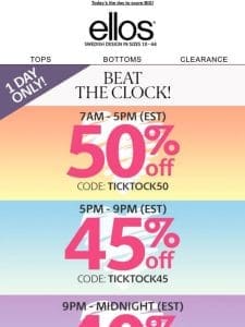 ⏰TICK TOCK: 50% OFF until the clock strikes 5