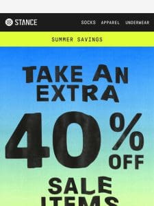 ☀️ Summer Savings: Extra 40% OFF Sale Items Starts NOW