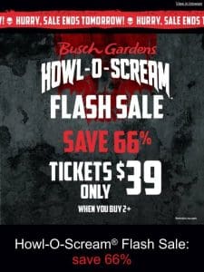 ☠️ Two Days Left to Save on Howl-O-Scream Tickets ☠️