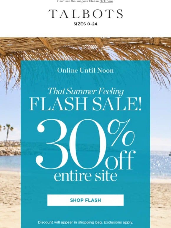 ⚡ FLASH SALE ⚡ 30% off ENTIRE SITE ‘til NOON