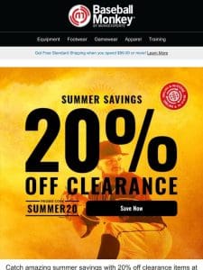 ⚾ Summer Sale: 20% Off Clearance – Shop Now!