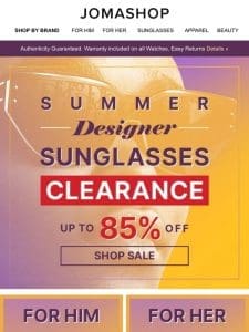 ⭕ SUNGLASSES CLEARANCE SALE ⭕ UP TO 85% OFF