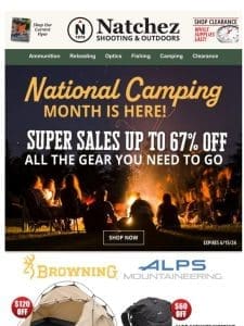 ️ Up to 67% Off to Celebrate National Camping Month!  ️