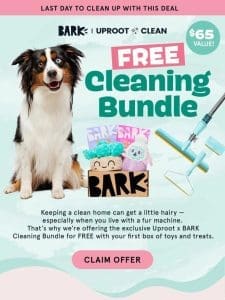 1 DAY LEFT: Our FREE fur-fighting cleaning kit ?