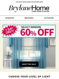 1 Day Window Sale Ends Tonight! 60% OFF