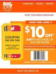 $10 off $40+ coupon inside ?