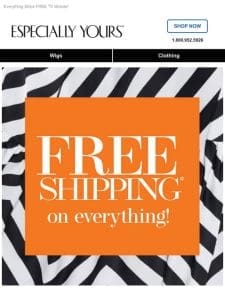 100% FREE Shipping Sitewide – Today Only!