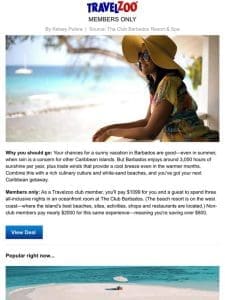 $1099—Ends soon: Barbados all-inclusive getaway