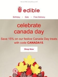 15% Off Canada Day Treats