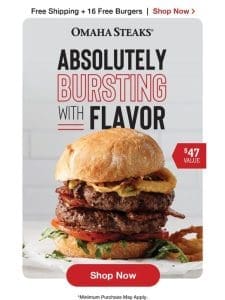 16 FREE burgers & FREE shipping!