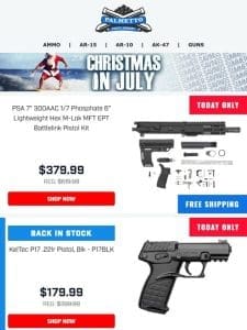 $179.99 Kel-Tec P17’s Back In Stock! Today Only!