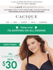 ? 17￠ SHIPPING + $30 COMFORT BLISS BRAS ENDS TODAY